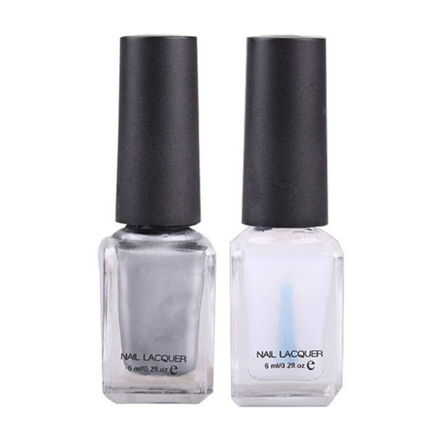 Esmalte de uñas espejo, capa superior para Base transparente plateada, barniz artístico para uñas, laca para manicura, decoración de uñas