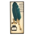 thumbnail image 1 of Feather Pen and Ink Set with 5 Interchangeable Nibs for Student Retro Style Writing Smoothly Feather Quill Pen for School, 1 of 14