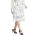 thumbnail image 4 of INSPIRE CHIC Women's Elastic Waist Zipper Polka Dots Casual Midi Skirt, 4 of 5
