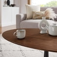 thumbnail image 7 of Modway Lippa 48" Oval-Shaped Metal and Wood Coffee Table in Black/Walnut, 7 of 7