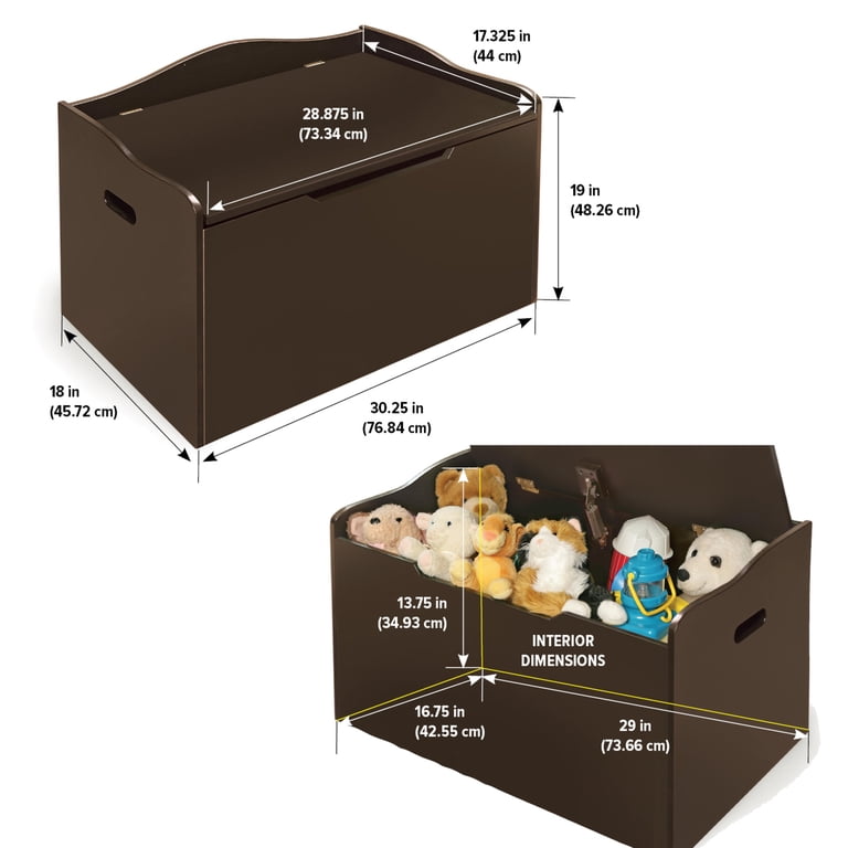 Badger Basket Child's Wooden Toy Box Bench, Espresso photo 4