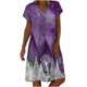 thumbnail image 1 of Moda mujer manga corta cuello en V verano suelto cómodo casual vestido de impresión Fridja  qw6075, 1 of 1