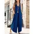 thumbnail image 5 of XIAfhje Jumpsuits For Women Casual Summer Rompers Sleeveless V Neck Jumpsuits Loose Overalls With Pockets Wide Leg Long Pants Overalls, 5 of 8