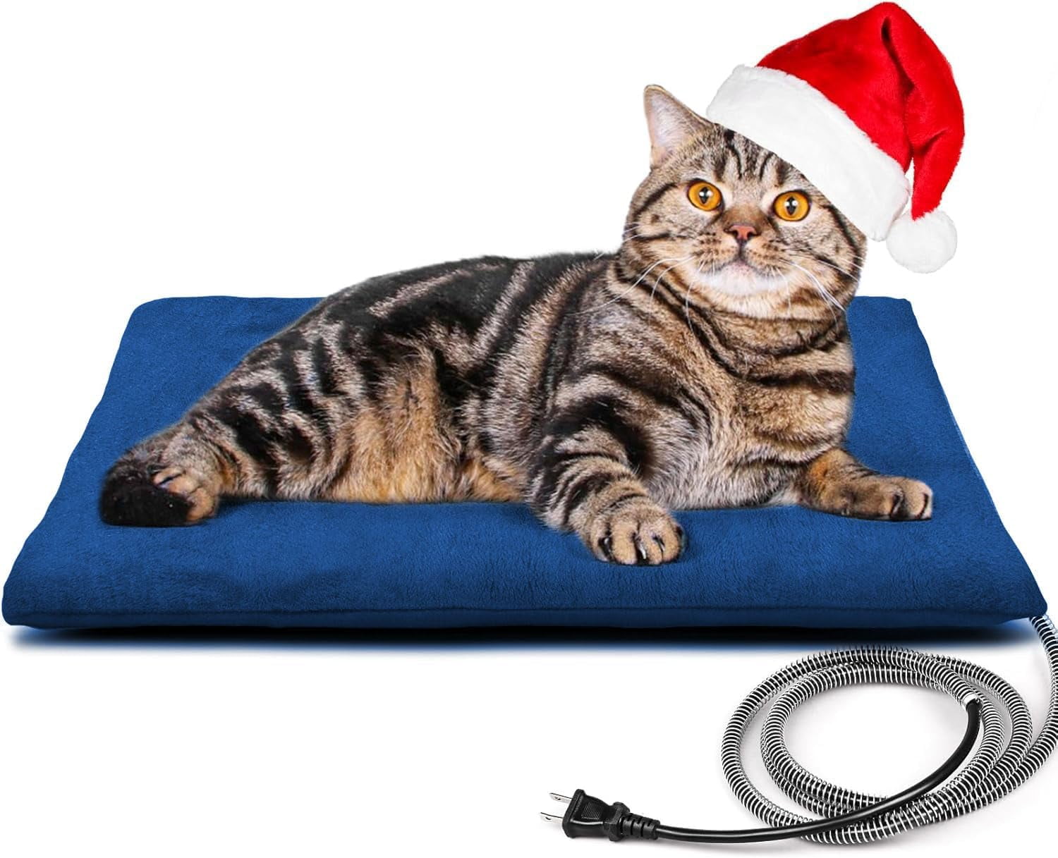Outdoor Pet Heating Pad for Cat Dog, Heated Mat with Waterproof Cover and Automatic Temperature Control, Suitable for Cat Houses, Dog Houses, Small Beds, Porches, 20'' x 16'',Gray