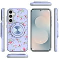 thumbnail image 2 of For Samsung s25 FE Metal Diamond CD Pattern Design Matte Finished Hybrid with Rotational Ring [Car Mount Friendly] Case - 9, 2 of 4