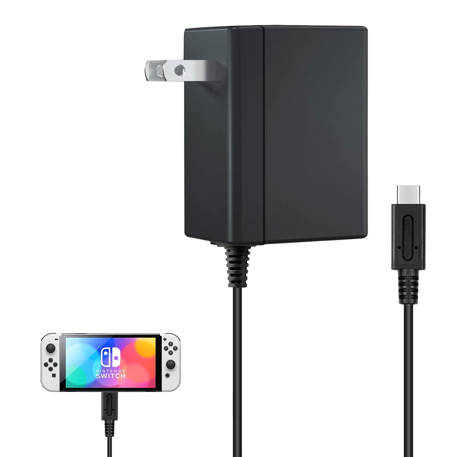 Nintendo Switch AC Adapter - Power Cord, 5 FT, 5V 1.5A 15V