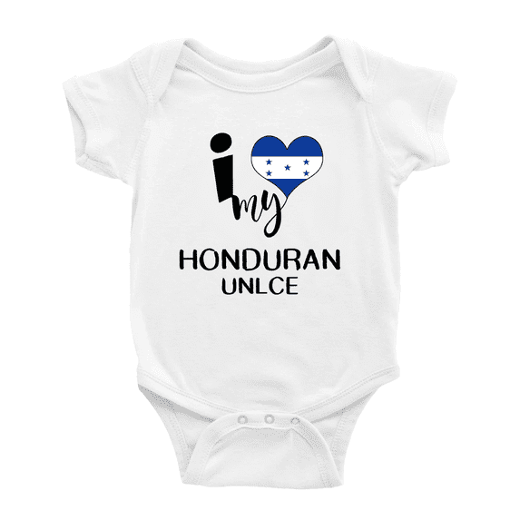 I Heart My Honduran Unlce Honduras Love Flag Baby One-Pieces Baby Bodysuit (White, 18-24 Months)