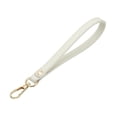 thumbnail image 3 of Llavero de cuero PU Uxcell, soporte de llaves con cierre de anillo dorado metálico anti pérdida para billetera o bolso, Blanco, 3 of 6