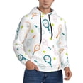 thumbnail image 2 of Sikiie Cute Tennis Rackets Men's Hoodie, Essentials Hoodie, Sweatshirt, Pullover Hooded Sweatshirt for Men-4X-Large, 2 of 7