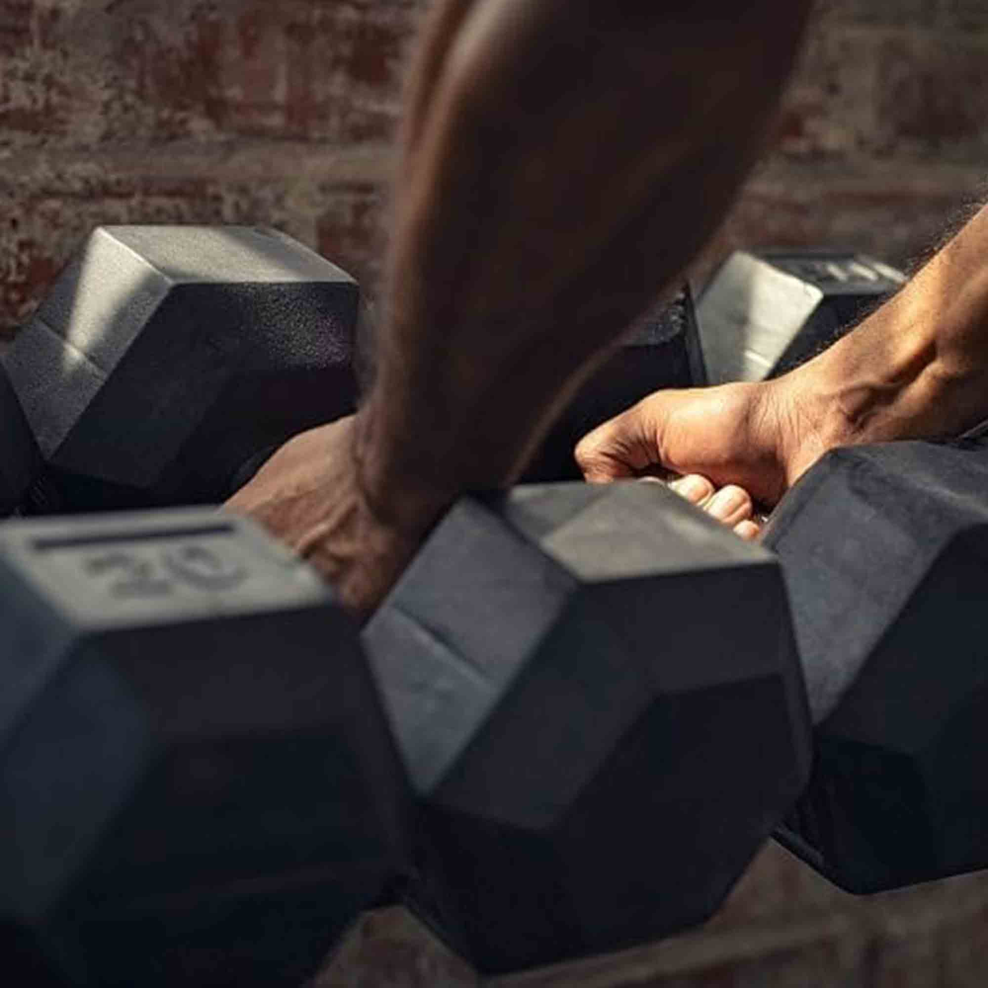 Signature Fitness Hex Dumbbells Workout Equipment Set of 5, 10, and 15 lbs