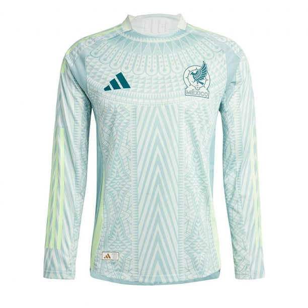 Jersey Playera Adidas de La Seleccion Nacional de Mexico de Manga Larga Version Jugador Para Hombre
