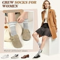 thumbnail image 3 of 6 Pairs Crew Socks for Women Striped Cotton Causal Arch Support Soft Breathable Socks 5-10, 3 of 8