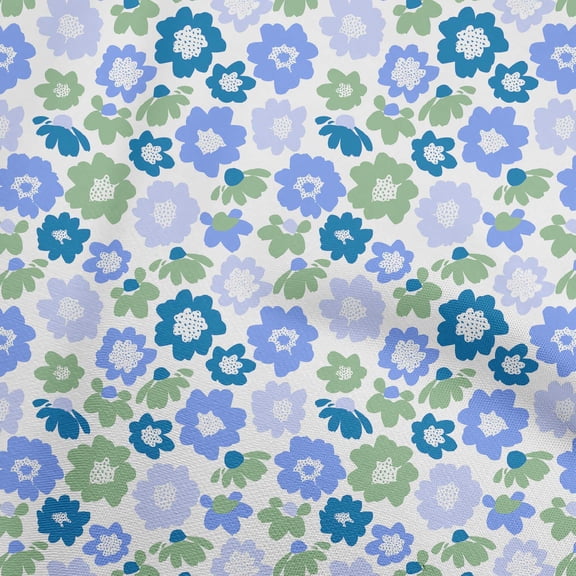 oneOone Georgette Viscose Forest Green Fabric Asian Retro Floral Sewing Material Print Fabric By The Yard 42 Inch Wide