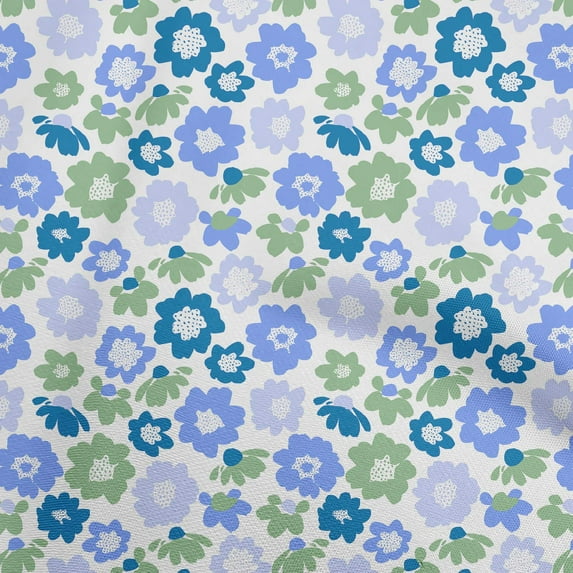 oneOone Cotton Poplin Forest Green Fabric Asian Retro Floral Diy Clothing Quilting Fabric Print Fabric By Yard 42 Inch Wide