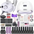 thumbnail image 1 of Juego de manicura Kit de uñas acrílicas con 120/80/54w lámpara de uñas 35000rpm taladro de uñas elegir esmalte de uñas de Gel todo para Manicuresun Set1- Aespa oso de fresa Hogar, 1 of 5