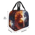 thumbnail image 2 of Rateoe Red And White Fire Bird Pattern Insulated Lunch Bag with Thick Aluminum Foil Lunch Tote Bag with Front Pocket for Men and Women, Ideal for Work, School, Picnics, and Travel, 2 of 5