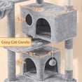 thumbnail image 4 of Yaheetech 57.4" Height Cat Tree Tower with 2 Condos & Dangling Ball, Light Gray, 4 of 8