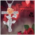 thumbnail image 4 of Collares con Dijes de Cruz RoseGrace02 1Pza Plata Collar Cruz/Rosa Dije 2x3cm Metal., 4 of 5