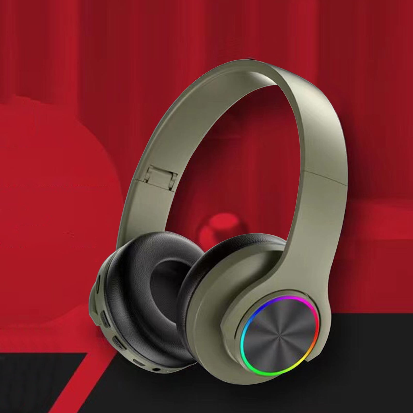 Casti RKSTN Casti Bluetooth fara fir Bluetooth, fara fir, iluminate, lumini de respiratie in sapte culori, conectabile, pliabile, subwoofer, universale pentru telefoane mobile in lichidare