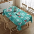 thumbnail image 2 of Turquoise Christmas Tree Pattern Rectangle Tablecloth 60"x84",Waterproof Polyester Rectangle Table Cloth, Wipeable Spillproof Polyester Tablecloth for Dining, Camping, Indoor and Outdoor, 2 of 5