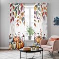 thumbnail image 6 of Kitchen Curtains 84 Inch Length 2 Panels, Fall Grommets Window Treatment Curtain, Thanksgiving Pumpkins Weeping Maple Leaf Thermal Curtains Drapes for Living Room/Bathroom, 6 of 9