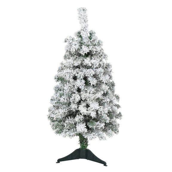 Nearly Natural 3ft. Flocked Rock Springs Spruce Artificial Christmas Tree