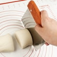 thumbnail image 2 of Scraper Stainless Steel Chopper Spatula Slicer Baking Tools Spatula Chopper Dough Scraper Stainless for Dough Pastry Pancakes, Wooden Handle, 2 of 5