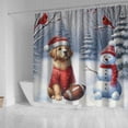thumbnail image 4 of Hello Winter Golden Retriever Football Snowman Welcome Snowy Morning Shower Curtain Goldens Dog Lover Gifts Idea Waterproof Bathroom Bathtub Curtain - 01012, 4 of 5
