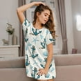 thumbnail image 3 of Lsque Anchors And Shells Pattern Nightgowns for Women Sleep Shirts Short Sleeve Nightshirt Pullover Nightdress Soft Sleepwear Relaxed Fit Nightdress, 3 of 6