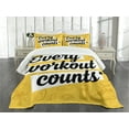 thumbnail image 3 of Ambesonne Fitness Quilted Bedspread Set 3 Pcs, Every Workout Counts, King Size, Yellow White and Black, 3 of 5