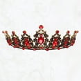 thumbnail image 5 of Unique Bargains Women Faux Crystal Queen Crowns Tiara Princess Rhinestone Tiaras Wedding Birthday Hair Accessories ["Crowns,Dark Gold Tone Red"], 5 of 7