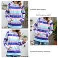 thumbnail image 3 of Sudadera Manga Larga, Sudadera Con Capucha Para Mujer Bolsillos Grandes Forro Polar Cómodo Rayas Coloridas Con Capucha Cordón Para Ir De Compras ANGGREK  AD1711, 3 of 6