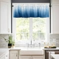 thumbnail image 3 of Blue Ombre Stripe Kitchen Valances for Windows 60x18 Inch Kitchen Curtains Valances Rod Pocket Abstract Art Gradient Watercolor Bathroom Window Valances for Window Treatment Decor, 3 of 6