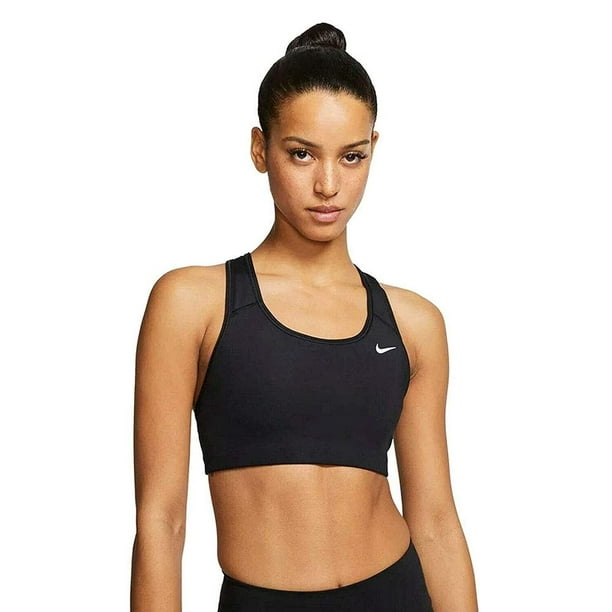 Nike Women's Medium Support Non Padded Sports Bra, Black/(White), Medium 