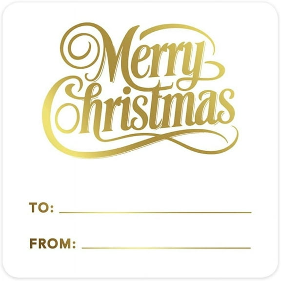 2" Square Christmas To From Stickers For Gifts, Gold Merry Christmas Labels For Gifts, Gift Tag Stickers, Christmas Tags Stickers, 40-Pack