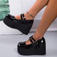 thumbnail image 3 of Mepaouo Women's Leather Wedge Mary Jane Shoes Round Toe Platform Pumps Business Office Formal Shoes Oxfords, 3 of 8