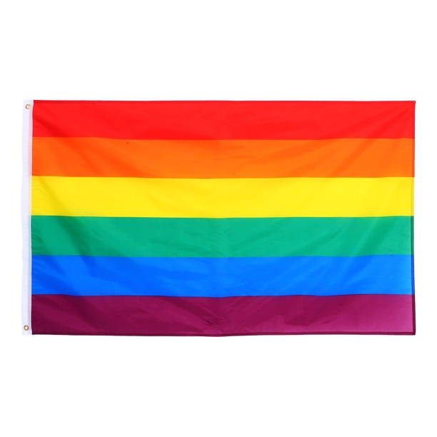 GOOHOCHY Bandera decorativa impresa LGBT, bandera arcoíris del orgullo, bandera colgante de poliéster.