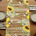thumbnail image 5 of Table Runners 90 Inches Long Dress Scarves, Sunflower Floral Farmhouse Coffee/Dining/Kitchen Table Runner for Living Room, Farmhouse Pastoral Daisy Bees Brown Wood 13x90 Inch, 5 of 9