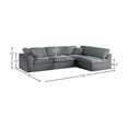 thumbnail image 3 of Meridian Furniture Serene Grey Linen Fabric Deluxe Modular Sectional, 3 of 14