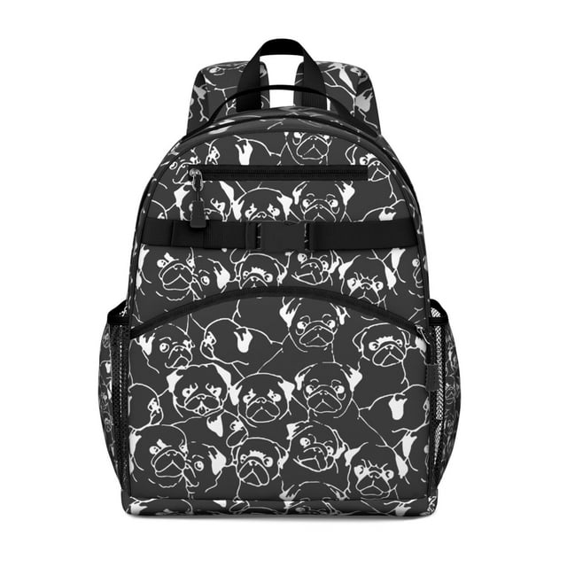 Geometric Dog Pattern Backpack Artistic Canine Print with Abstract Elements for Toddlers