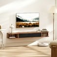 thumbnail image 2 of HOMCOM 55" Floating TV Stand, Wall Mounted Media Console, Walnut, 2 of 10