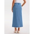 thumbnail image 4 of DARING DIVA Women's Denim Maxi A Line Raw Hem Jean Skirt X-Large Sky Blue, 4 of 7