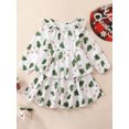 thumbnail image 2 of Liacowi Toddler Girls Christmas A-line Dress Long Sleeve Doll Collar Christmas Tree Print Princess Dress, 2 of 8