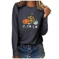 thumbnail image 1 of Babysbule Hauts d'Automne pour Femmes C'est l'Automne Col Rond Imprimé Pull Manches Longues Blouse, 1 of 3
