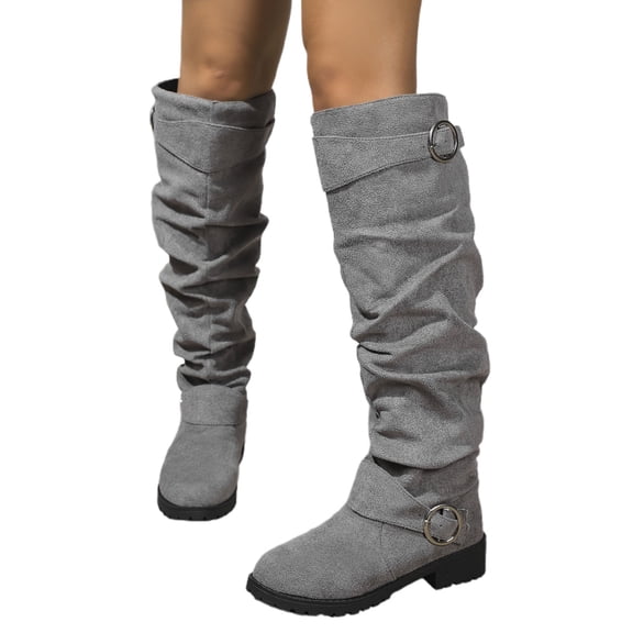Women's Wide Knee High Boots, Fall Boots Black Boots for Women, Knee High Boots Boots for Women Fashion Low Heel Riding Boots
