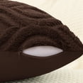 thumbnail image 3 of decorUhome Pack of 2 Throw Pillow Covers 12x20, Soft Plush Faux Wool Couch Pillow Covers, Brown (Pillow Cover Only, No Inserts Included), 3 of 7