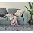 thumbnail image 4 of Nandini Flowers Faux Suede Fabric Throw Pillow in Orange and Teal 16x16, 4 of 4