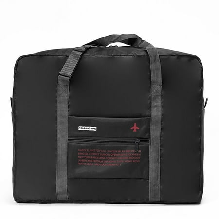 Foldable Large Duffel Bag Lightweight Luggage Storage Bag Waterproof Travel Pouch Tote Bag for Sports, Gym, Vacation, Black