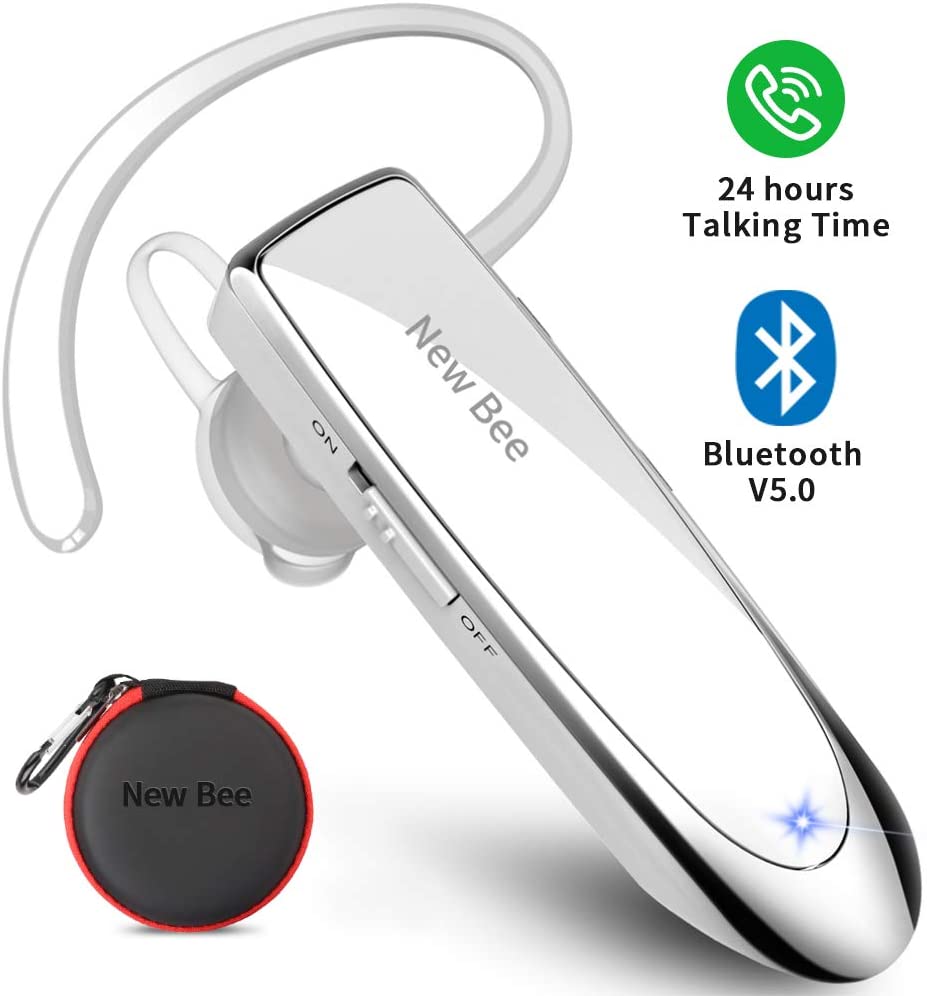 Bluetooth Headset New Bee 24Hrs V5.0 Bluetooth Earpiece Wireless
