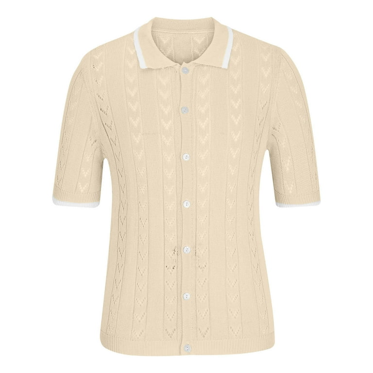 ZCFZJW Lace Crochet Eyelet Shirts for Men Big and Tall
